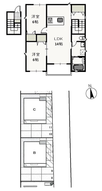 プレノアール　Ｂ の間取り
