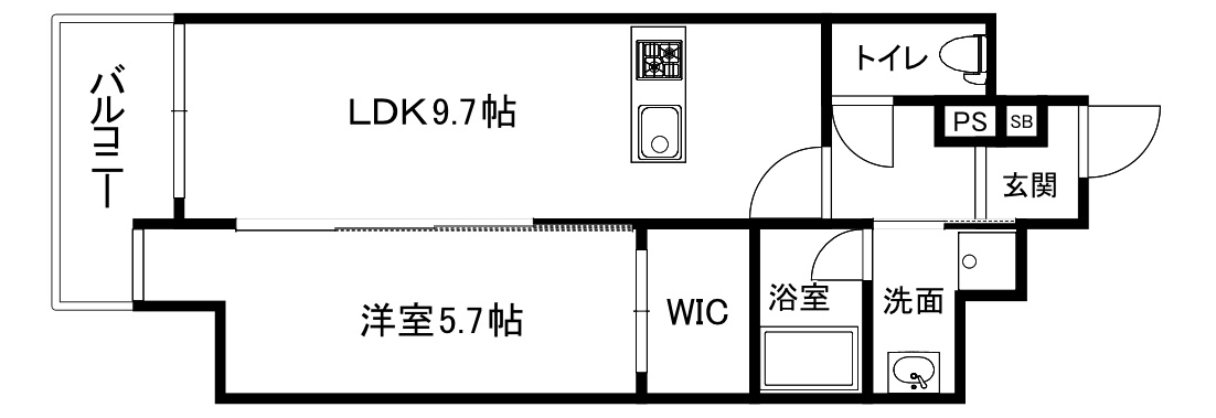 大阪市中央区松屋町の賃貸マンションの間取り