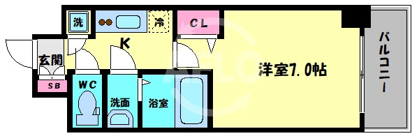 レジュールアッシュ難波MINAMIⅡの間取り|レジュールアッシュ難波MINAMI-Ⅱ　間取り