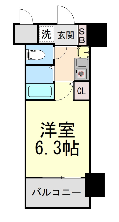 エステムコート新神戸エリタージュの間取り