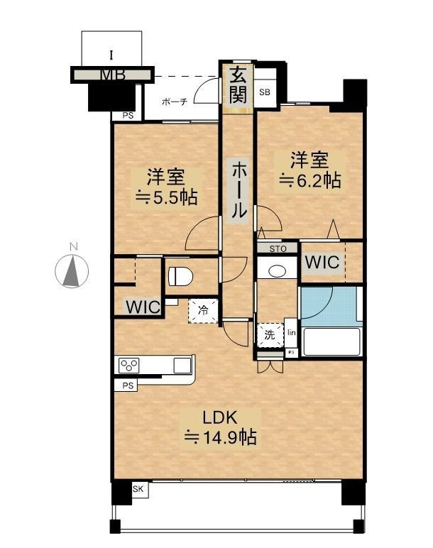 ポレスター野田屋町の間取り