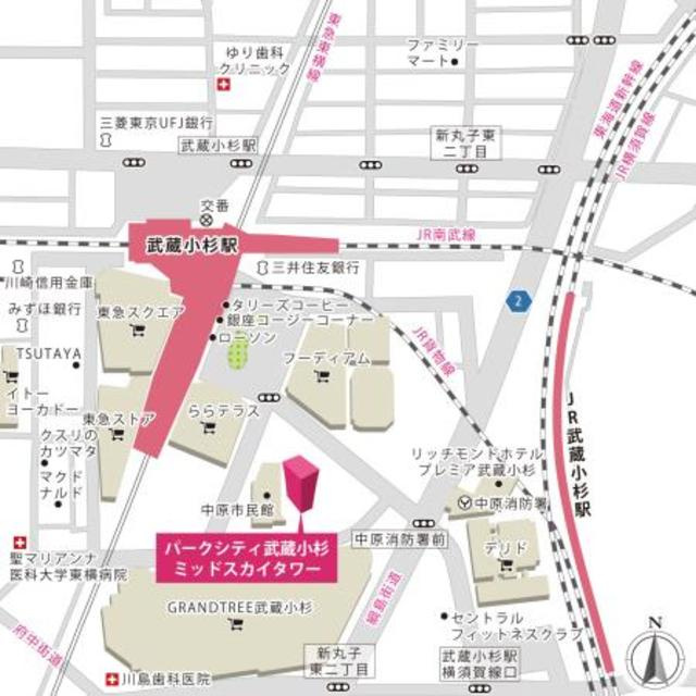 パークシティ武蔵小杉　ミッドスカイタワーの地図