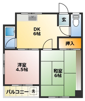 【間取り】 | 原田ハイツA棟