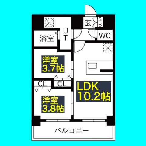 メイクスアート上前津Ⅵの間取り