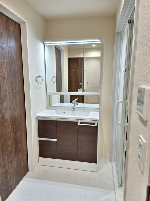 中野区白鷺２丁目の賃貸マンションの洗面所|シャワー付き独立洗面台