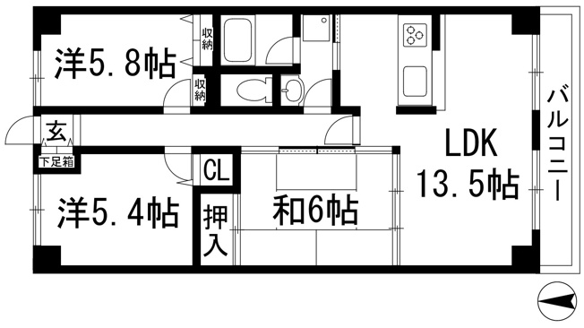【間取り】 | シェルプール壱番館