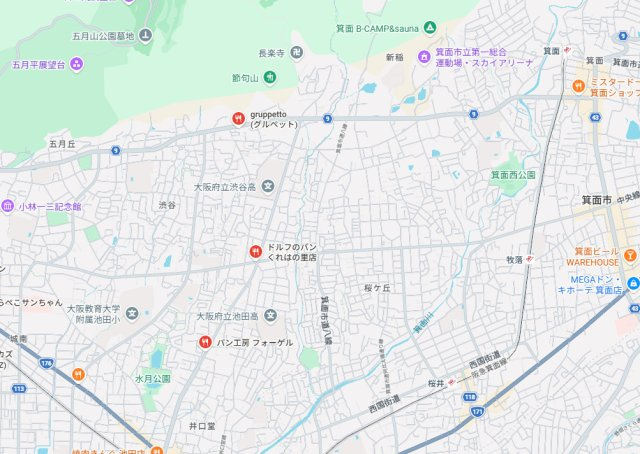 池田市畑　第1期　売土地の地図