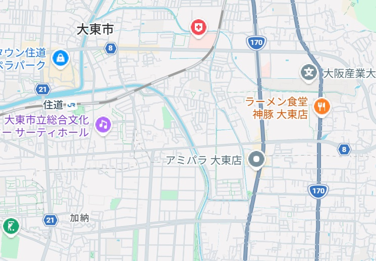 ■大東市泉町　新築一戸建ての地図