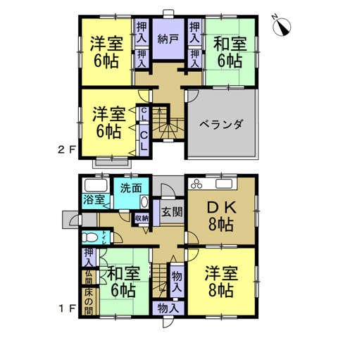常滑市山方町5丁目貸家の間取り