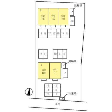 グラン3104　B棟の区画図