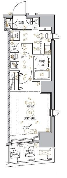 RELUXIA門前仲町の間取り|間取りです。