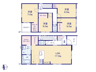 【間取り】 | 名古屋市守山区西新1804【仲介手数料無料】新築一戸建て　3号棟