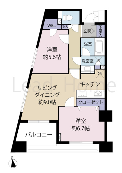 【間取り】 | プラティーク三軒茶屋 | 各洋室に収納がしっかり備わった機能的な間取りです！家具の配置もしやすく快適に暮らせます♪