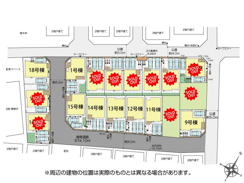 入間郡三芳町大字北永井の新築一戸建の区画図|お車は２台駐車できますので、セカンドカーやお客さま用のお車も出し入れが楽々です。