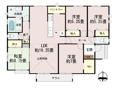 南城市佐敷津波古2303番（全3棟）の間取り|B号棟　5290万円