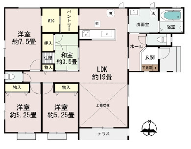 南城市佐敷津波古2303番（全3棟）の間取り|C号棟　5390万円