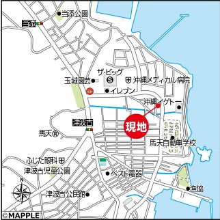 南城市佐敷津波古2303番（全3棟）の地図|地図♪