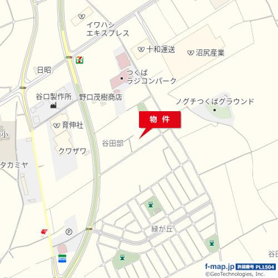 【地図】 | つくば市谷田部長堀4399-1、4400-1貸地