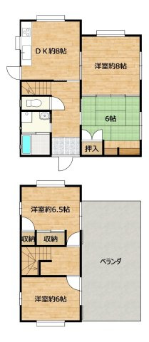 防府市江泊　戸建ての間取り|内外装リフォーム予定です。