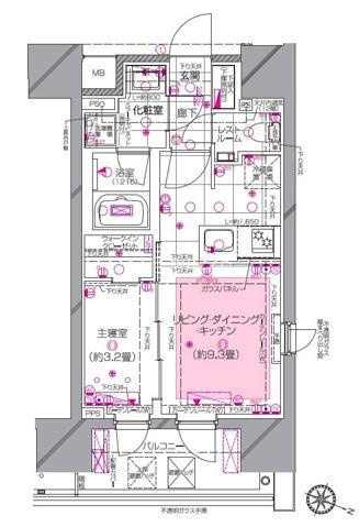 ピアース渋谷WESTの間取り