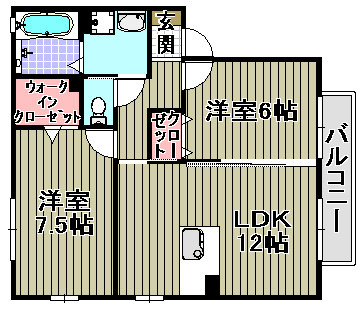 和泉市桑原町のハイツの間取り