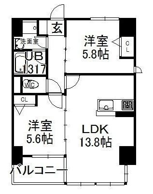 スペースシップⅡ青砥の間取り|間取りです。
