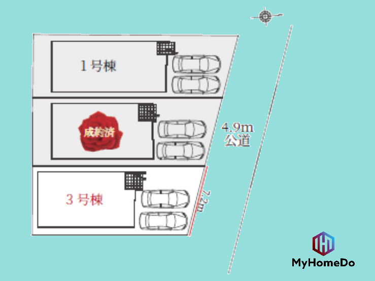 守山区西新　1期の区画図