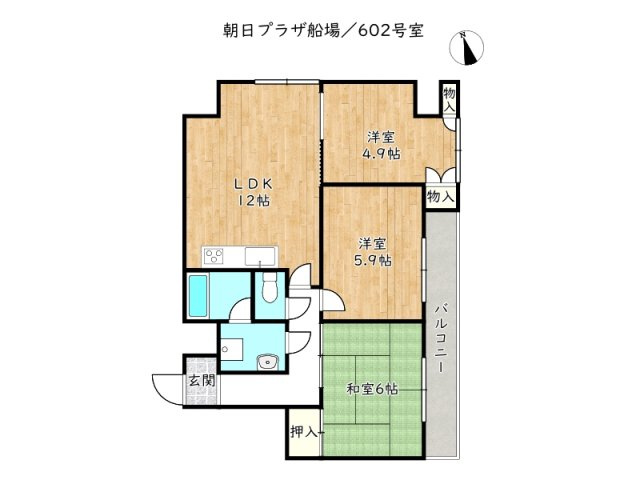 【間取り】 | 朝日プラザ船場