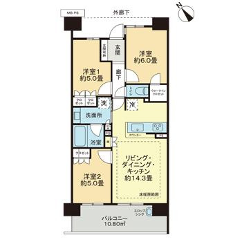 ライオンズ朝霞台ベルポートの間取り