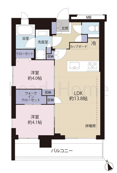 【間取り】 | 渋谷常盤松ハウス | 全居室に収納スペースをしっかり確保した機能的な間取り！家具の配置もしやすく空間を広く使えます♪