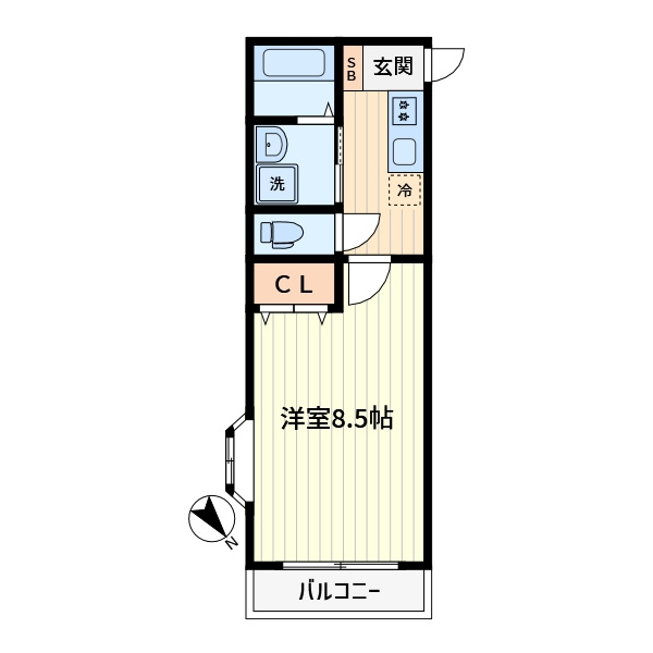板橋区赤塚４丁目のアパートの間取り