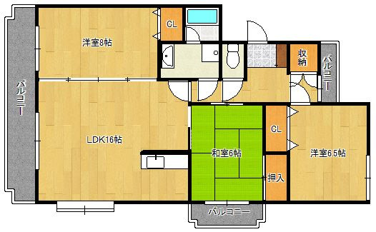 カーサあんとく弐番館の間取り|使い勝手の良い間取りです♪