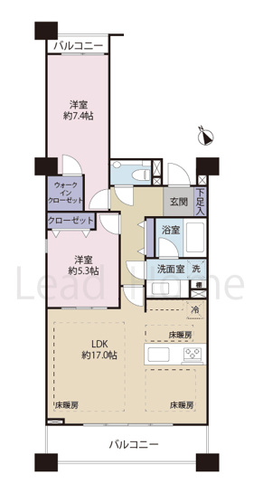 【間取り】 | 麻布市兵衛町ホームズ | 大きなリビングと複数の洋室を備えた間取りです！家族一人ひとりの部屋が持てて快適に暮らせます♪