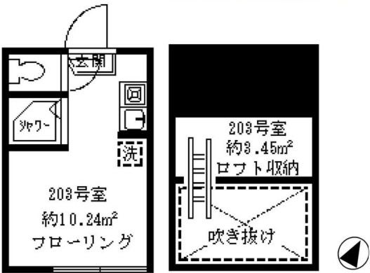 中野区沼袋４丁目のアパートの間取り