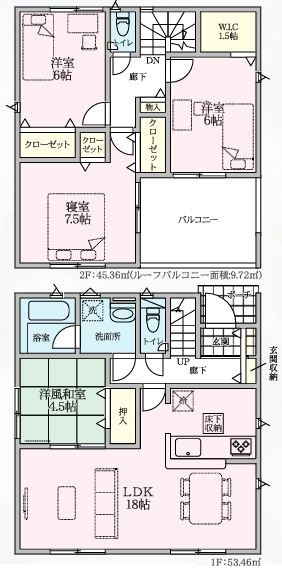 本庄市下野堂第８　の間取り|４号棟間取り図