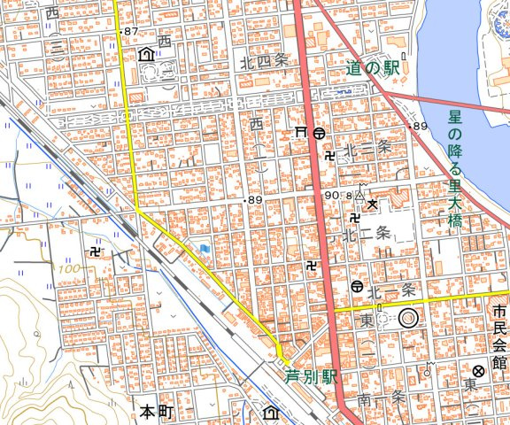 全空 芦別市 1棟アパートの地図