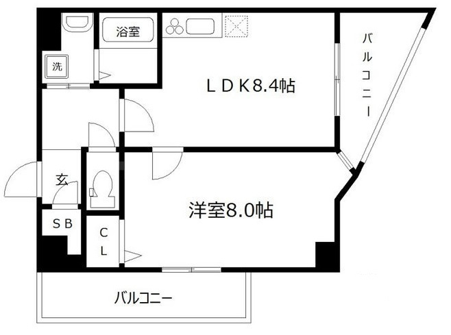 カスタリア新梅田の間取り|カスタリア新梅田　開放感のある間取り