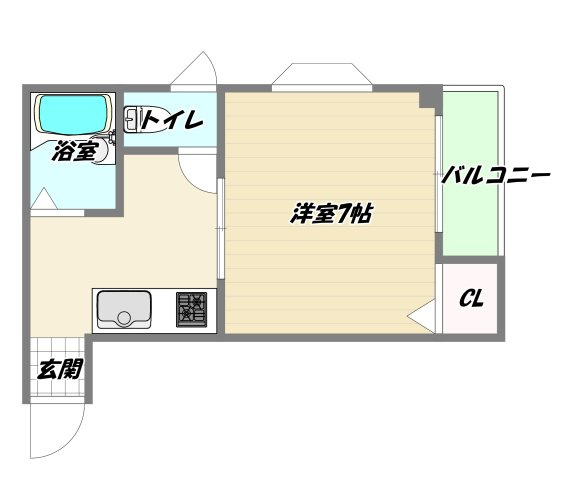 大阪市東淀川区柴島２丁目の賃貸マンションの間取り