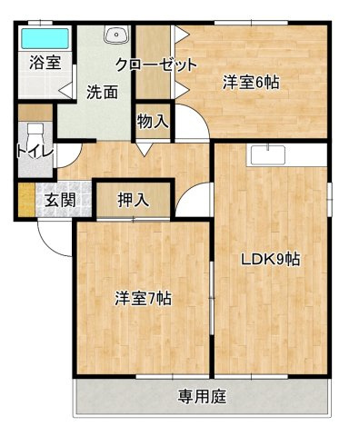 セジュールSAITO２　A棟の間取り