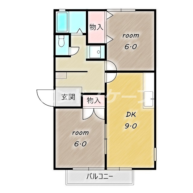ミロワールＡの間取り|高崎、前橋のお部屋探しはエンドスケープまで！お客様の理想お聞かせ下さい♪