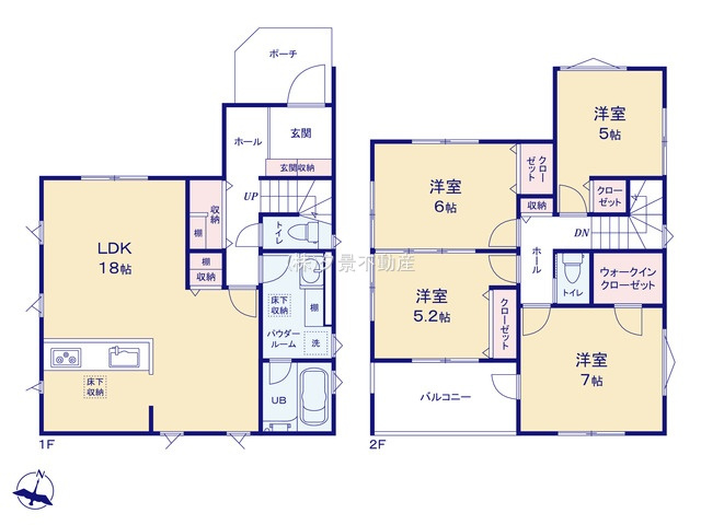 《仲介手数料無料》岩槻区本丸１丁目26-2新築一戸建て‎グランフェリディアの間取り