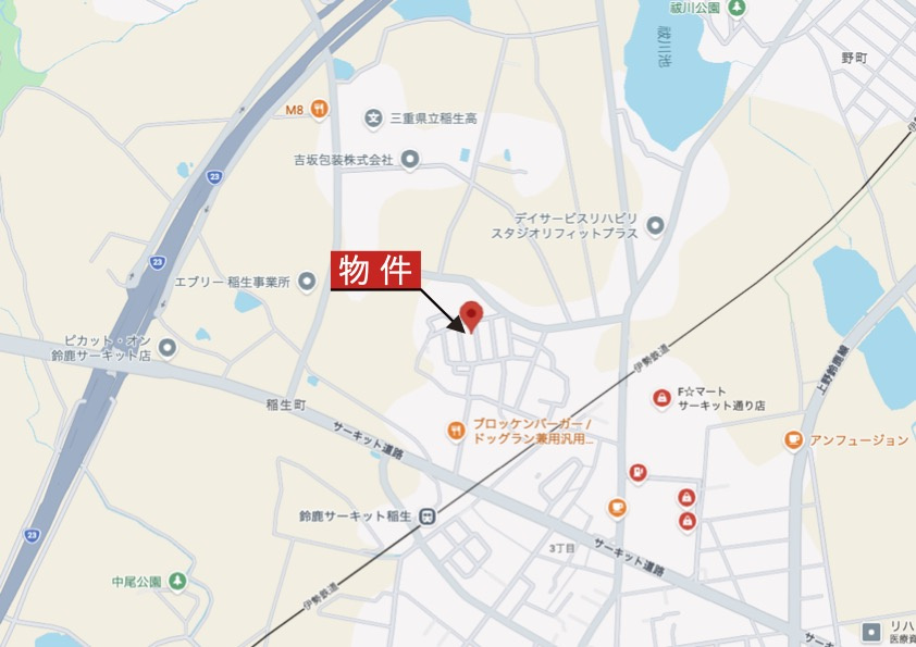 鈴鹿市稲生町《1号棟》の地図|広域Map