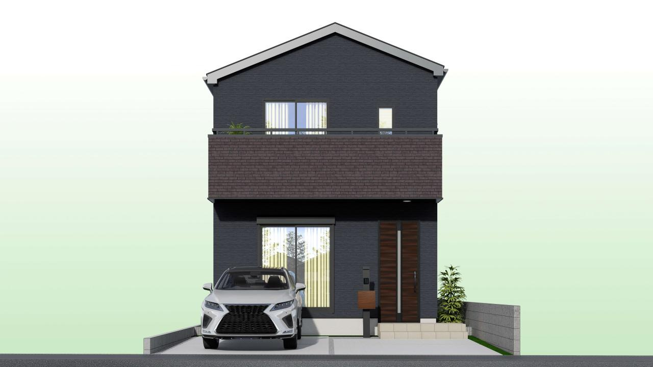 神田　9期1棟1　新築戸建　の完成予想図|3LDK+WIC＋パントリー　建物面積　89.02㎡（約26.92坪）
1階　44.51㎡　2階　44.51㎡