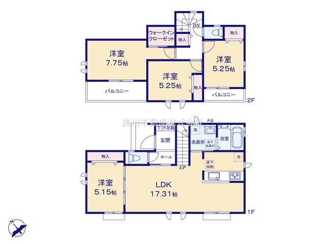 八王子市　中野町　新築一戸建て　１０期の間取り|～全室南西向き4LDK　陽当たり良好、リビング階段の間取り～