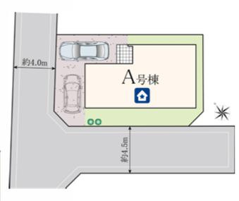 八王子市　中野町　新築一戸建て　１０期の区画図|～西側4ｍ・南側4.5ｍ道路に面しています　陽当たり・風通しも良好～