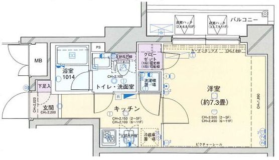 パレステュディオ日本橋東壱番館の間取り|間取りです。