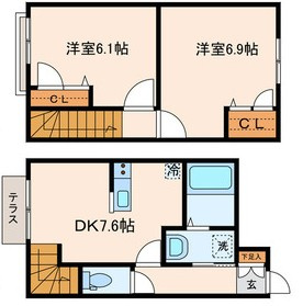 テラス１Q２の間取り|間取りです。