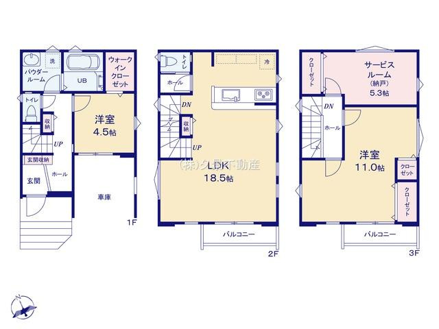 《仲介手数料無料》南区根岸１丁目12-5新築一戸建て‎FiT-Aの間取り