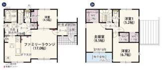 【間取り】 | ワイウッドコート古河市下山町第1期 | 南向きで明るい室内が特徴的☆