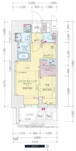名古屋市中区千代田３丁目の賃貸マンションの間取り